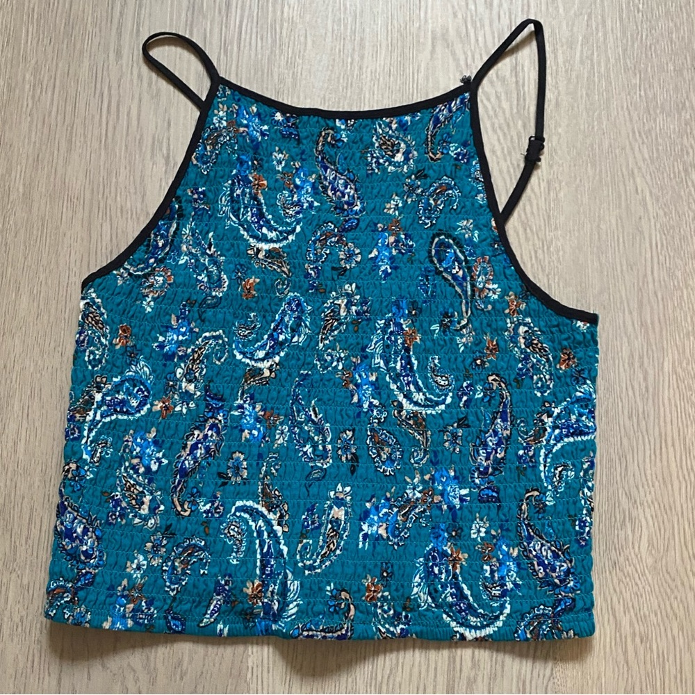 Stretch Crop Paisley Tank